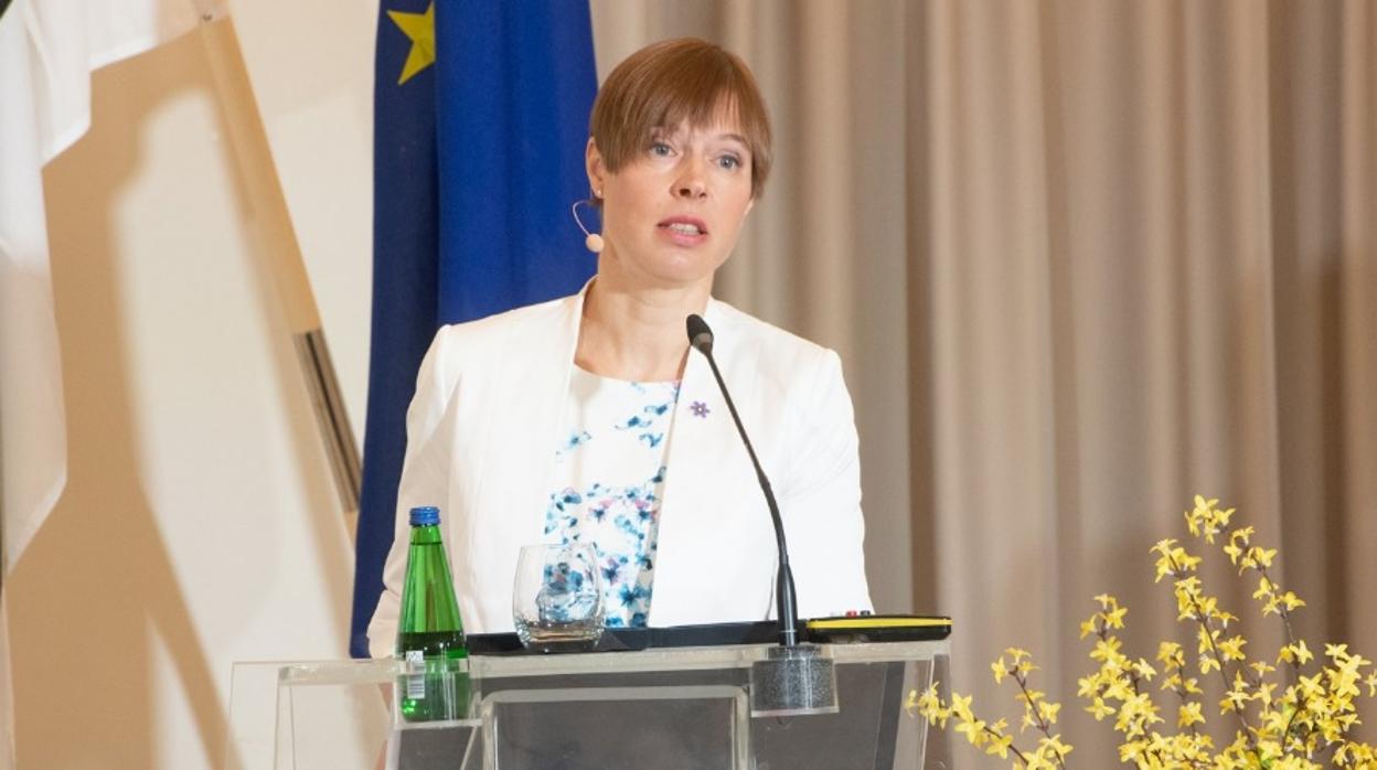 La presidenta de Estonia durante un acto público reciente