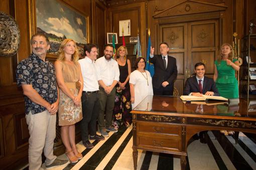 Imagen de la visita de Pedro Sánchez al Ayuntamiento de Castellón