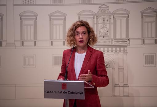 La ministra Meritxell Batet durante su rueda de prensa