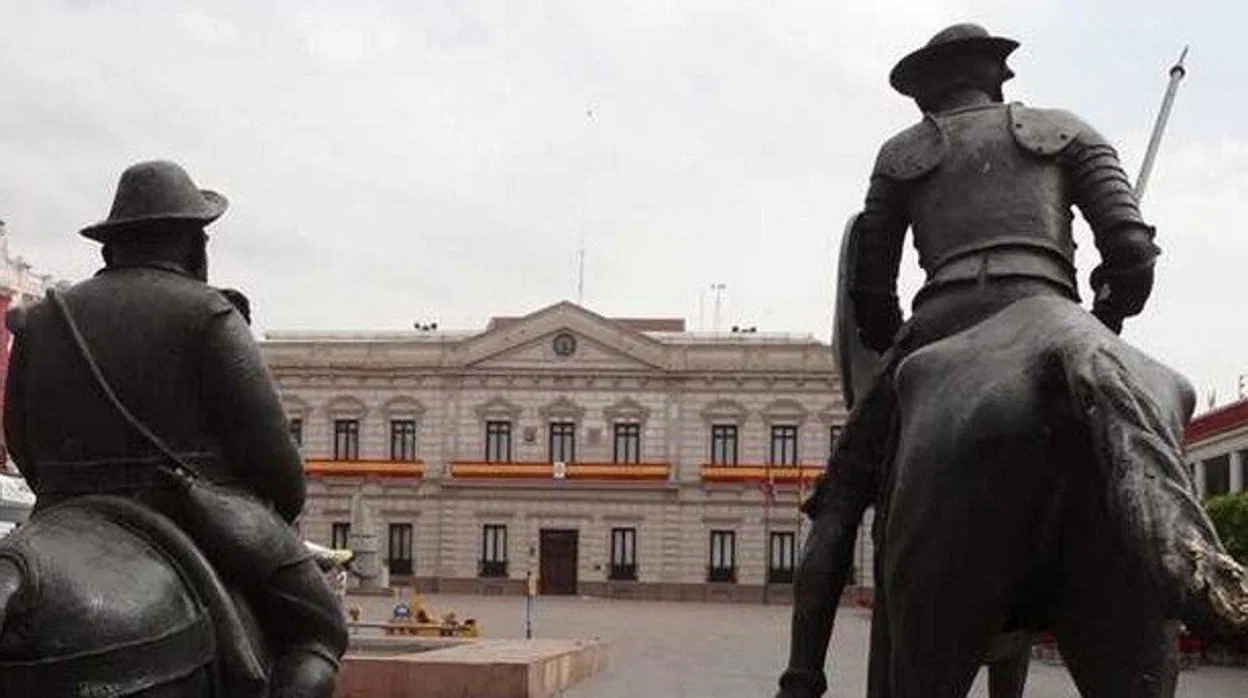Estatua de Sancho Panza y Don Quijote en Alcázar de San Juan (Ciudad Real)
