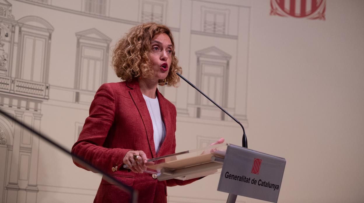 La ministra de Política Territorial, Meritxell Batet, en su rueda de prensa el miércoles en la Generalitat
