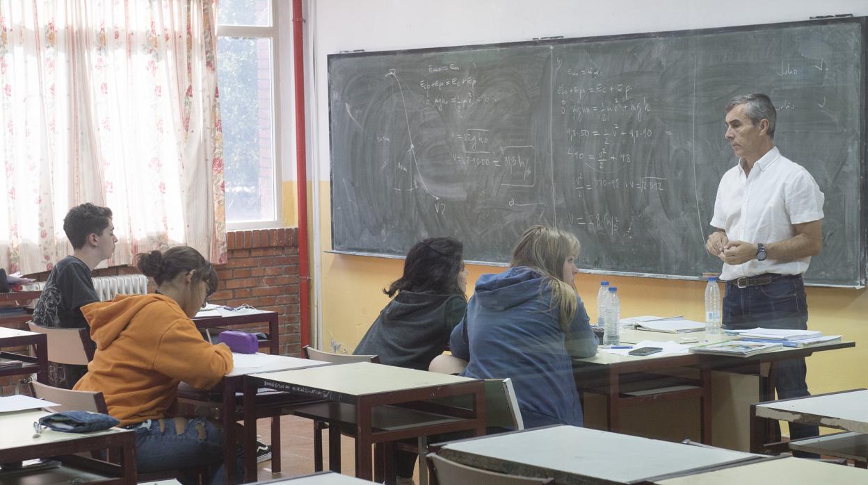 Alumnos en un centro privado madrileño