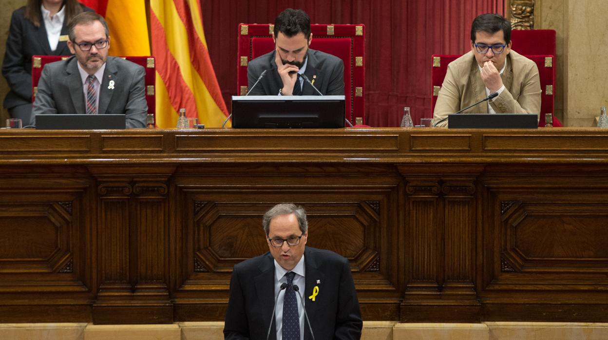 El presidente catalán, Quim Torra, en el Parlament