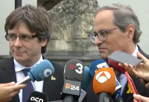 Puigdemont y Torra, tras su reunión de hoy