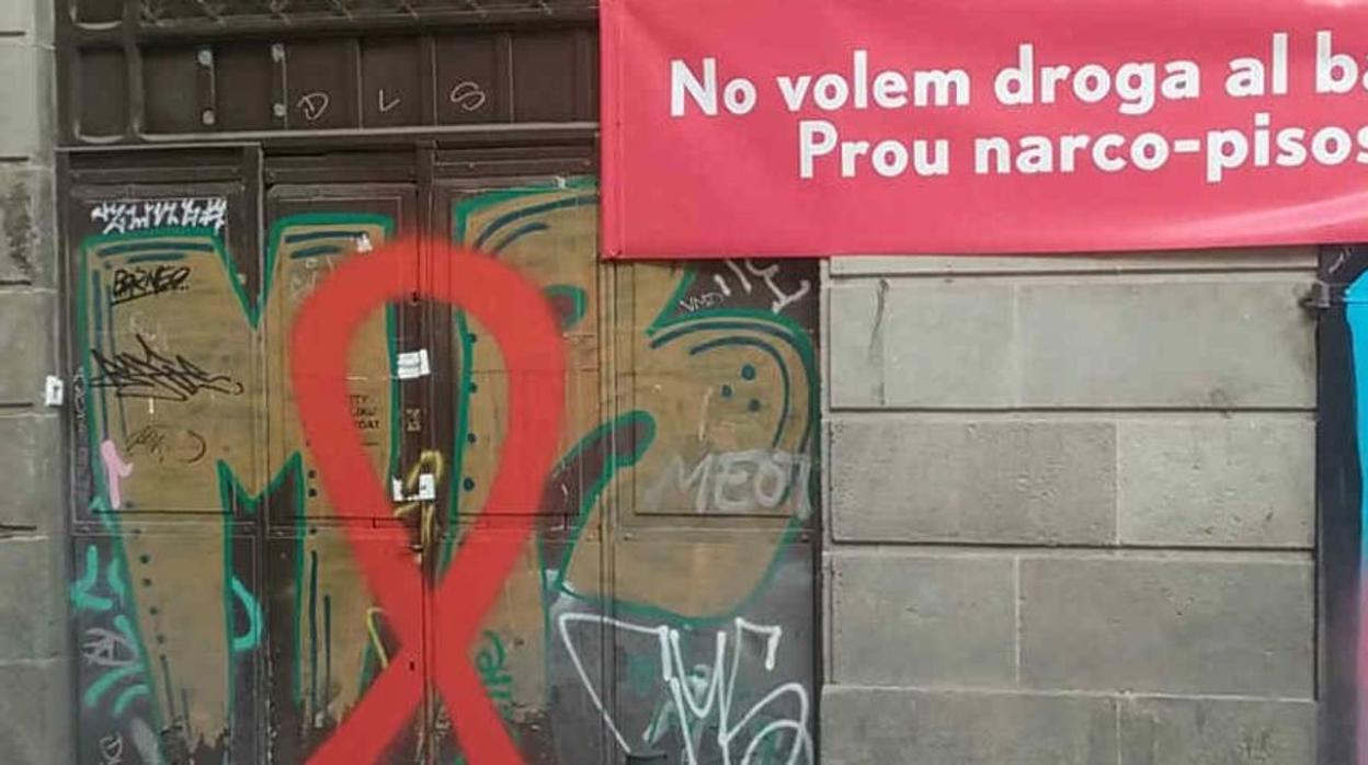 Los vecinos del centro de Barcelona protestas en contra de los narcopisos