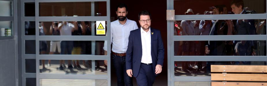 El presidente del Parlament Roger Torrent y el vicepresiente del Govern Pere Aragonès visitan a Forcadell en prisión