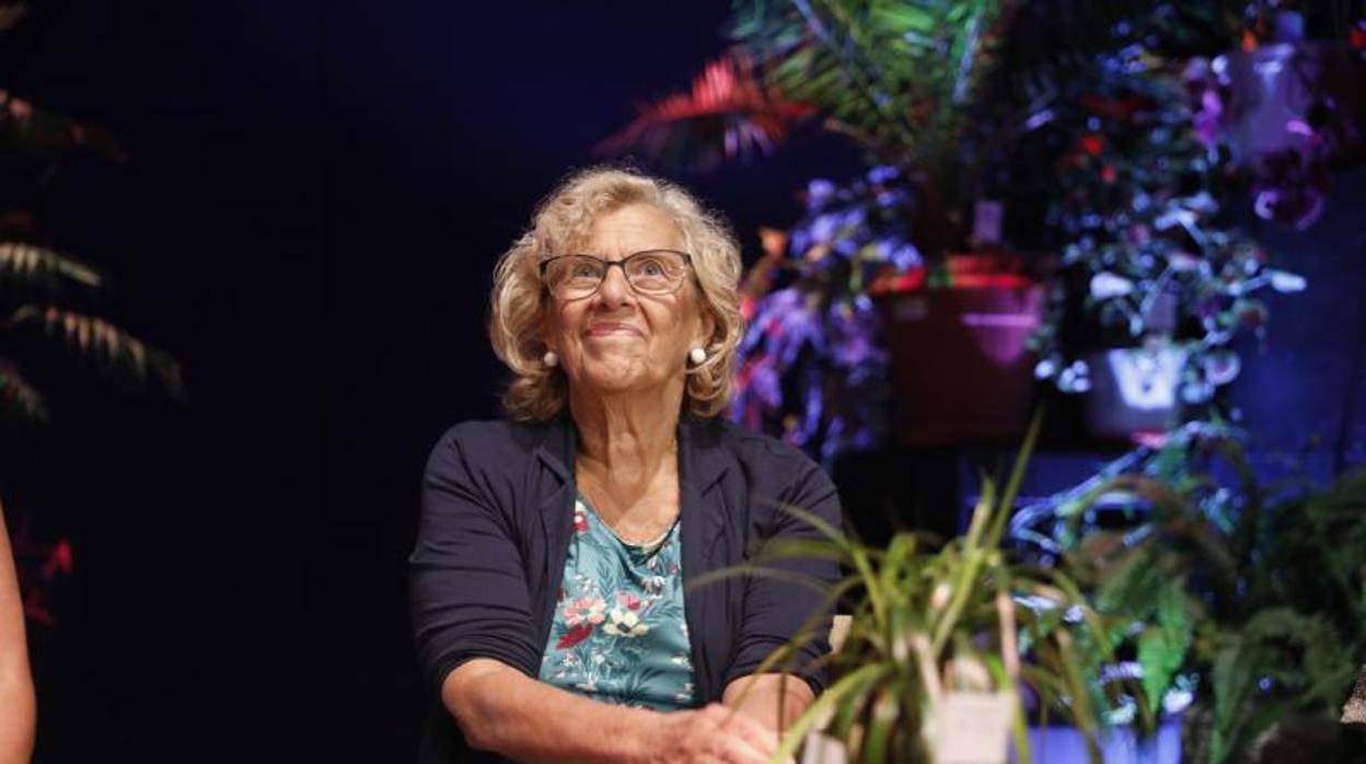 Carmena, este miércoles, en la presentación cultural del Conde Duque