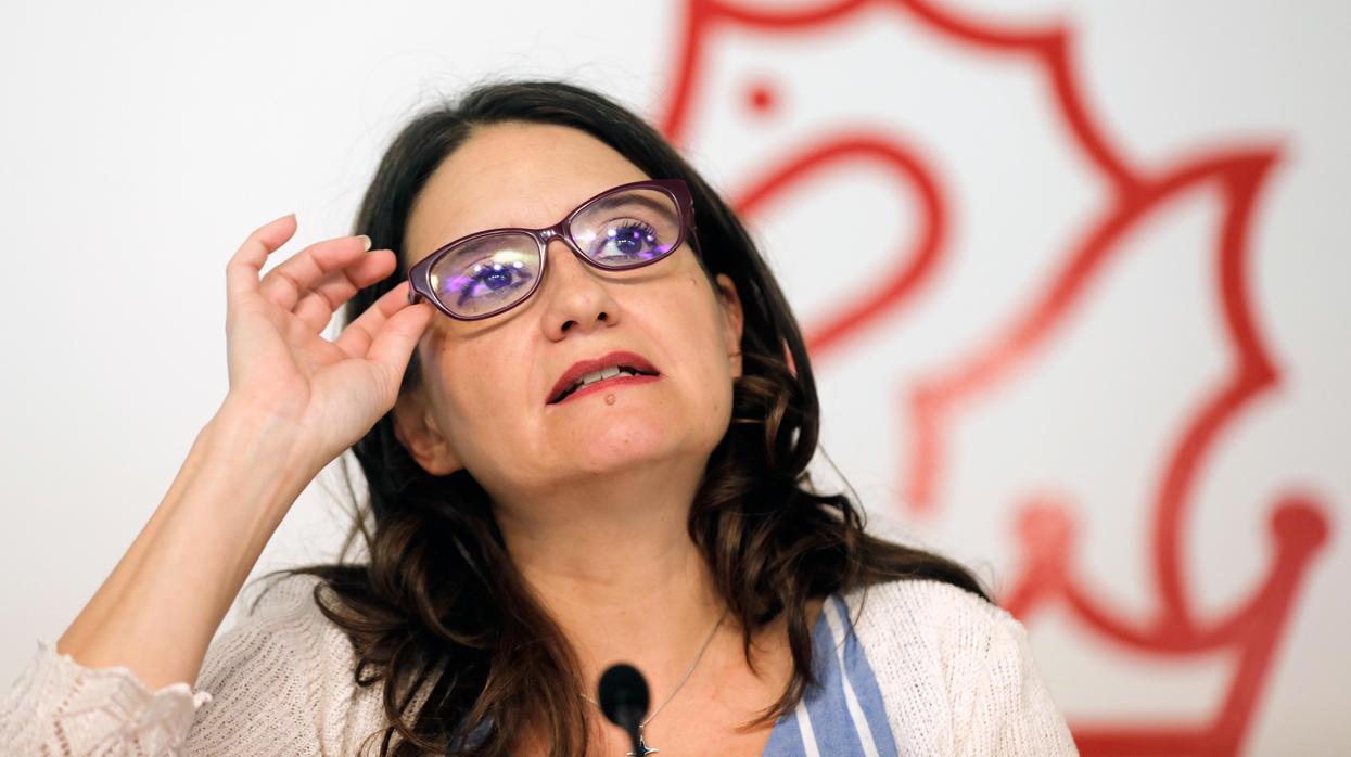 Mónica Oltra, durante la rueda de prensa del pleno del Consell