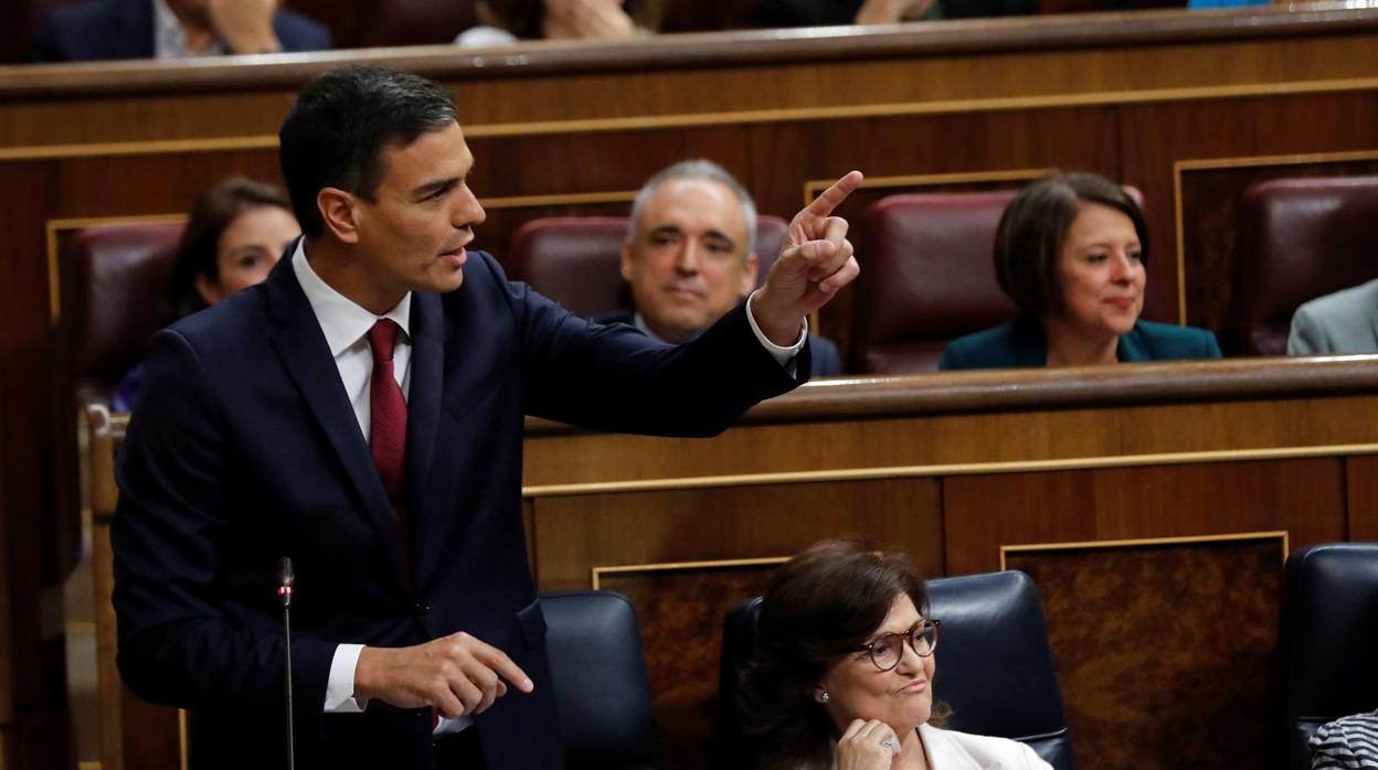 Pedro Sánchez, en la sesión de control al Gobierno el pasado miércoles