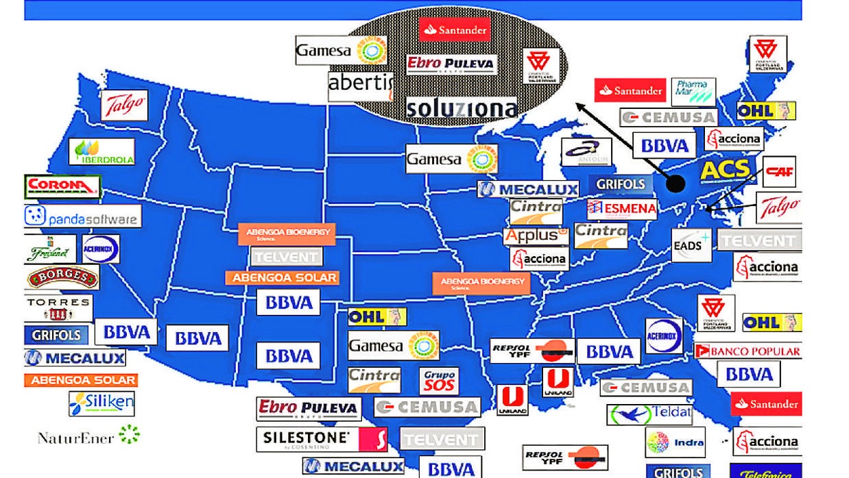 Mapa de EE.UU. en la tesis de Sánchez