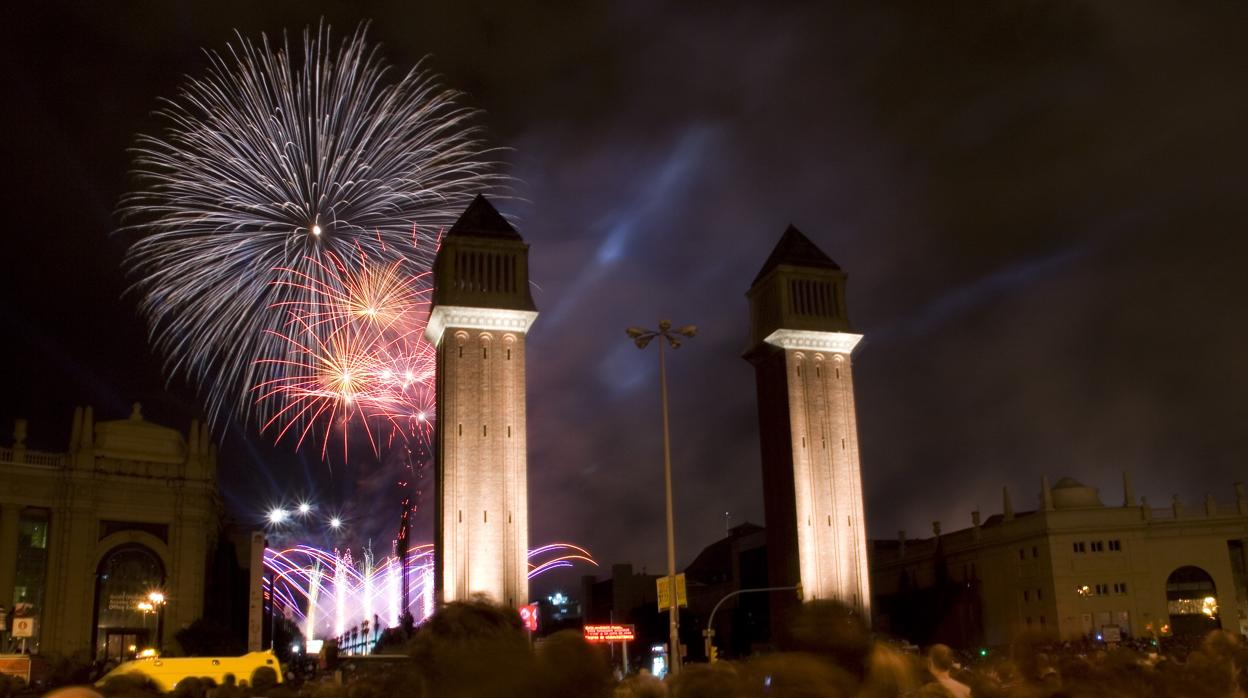 Imagen del piromusical de la Mercè