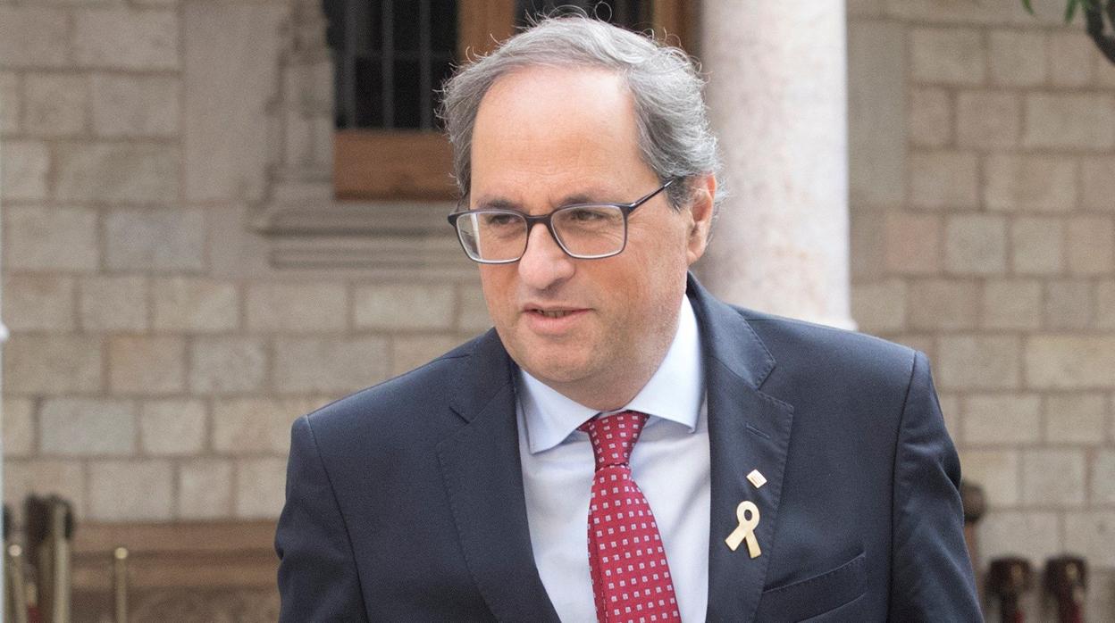 El presidente catalán, Quim Torra, hoy en la Generalitat