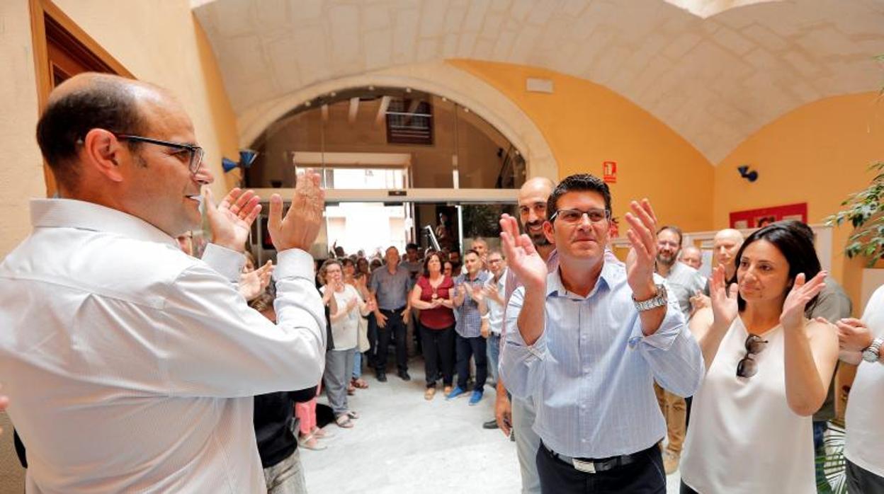 Jorge Rodríguez el día de su regreso a Ontinyent para retomar su cargo de alcalde