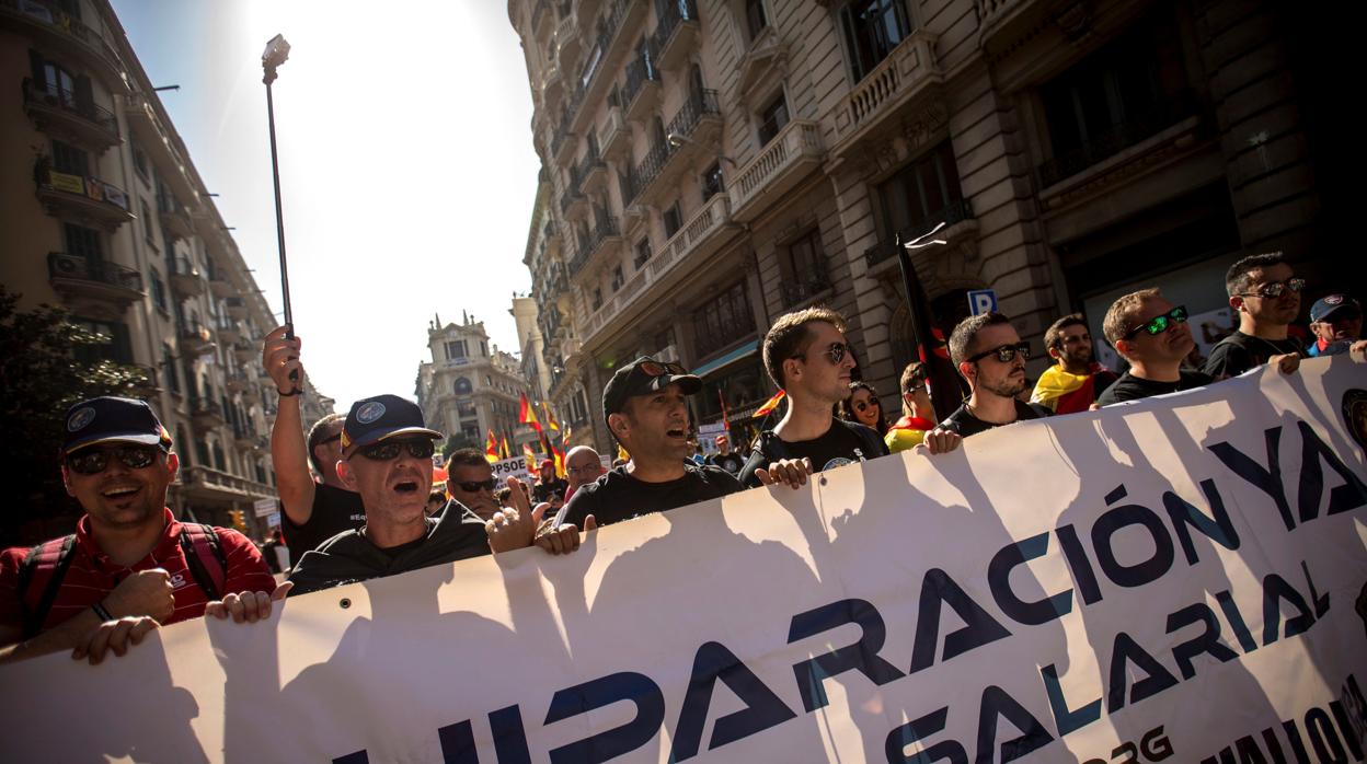 Manifestantes de Jusapol en Barcelona este fin de semana