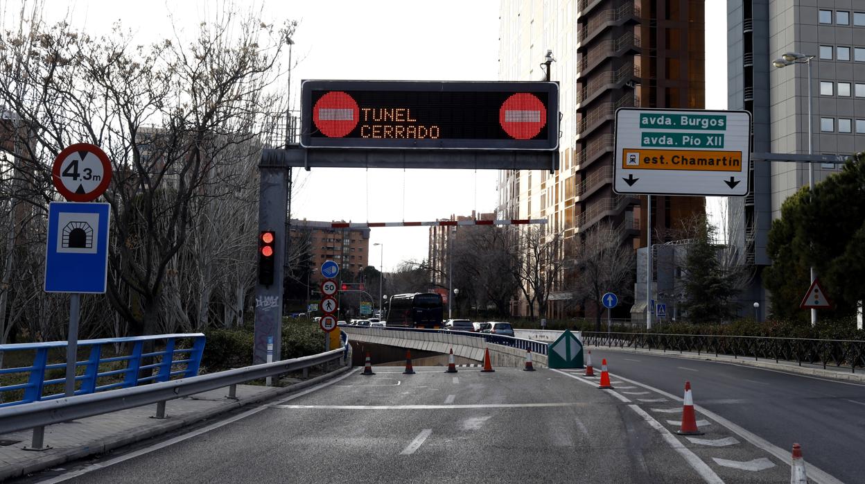 El túnel de Pío XII en enero, durante las primeras jornadas del cierre