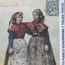 Postal sobre los trajes típicos de los pueblos de Madrid, de 1905