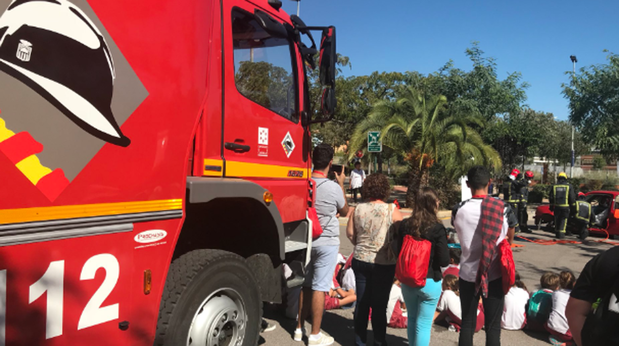 Efectivos de Bomberos de Castellón en una demostración, este miércoles