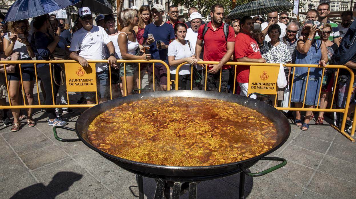 Imagen tomada el Día Mundial de la Paella en Valencia