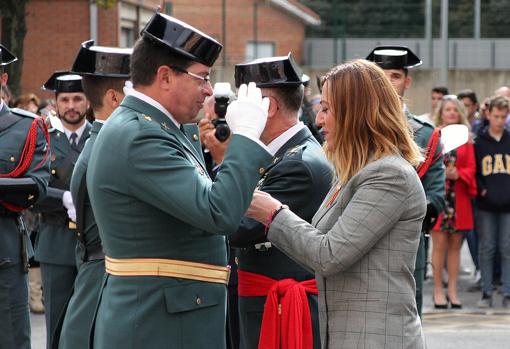 La delegada del Gobierno en Castilla y León, Virginia Barcones, en la celebración de la festividad de la Virgen del Pilar en León