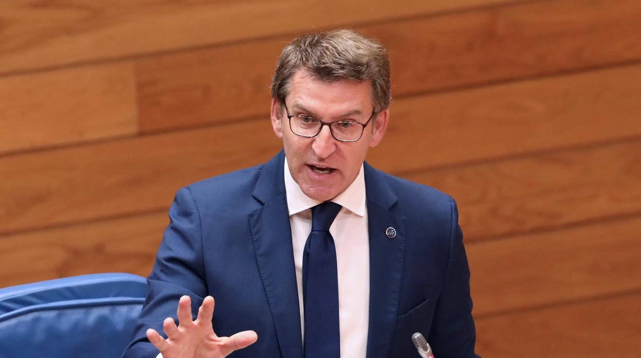 Alberto Núñez Feijóo en el Parlamento gallego