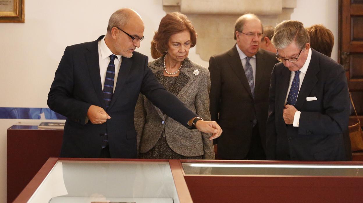 La Reina Sofía, durante la inauguración de la muestra