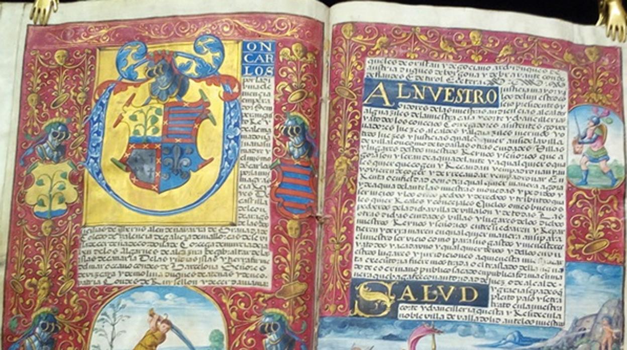 Códice iluminado español del s. XVI con dos Cartas Ejecutorias de los descendientes de Juan Rejón