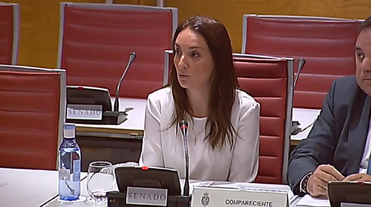 Lucía Pascual, durante su comparecencia este jueves en el Senado