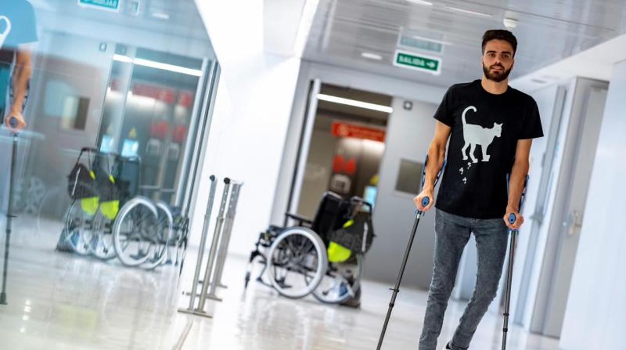 Pelayo Novo en el Hospital Nacional de Parapléjicos de Toledo, donde ha recibido el alta después de siete meses