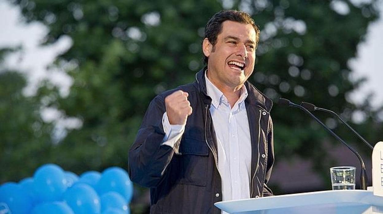 El candidato del PP a la presidencia de la Junta de Andalucía, Juan Manuel Moreno