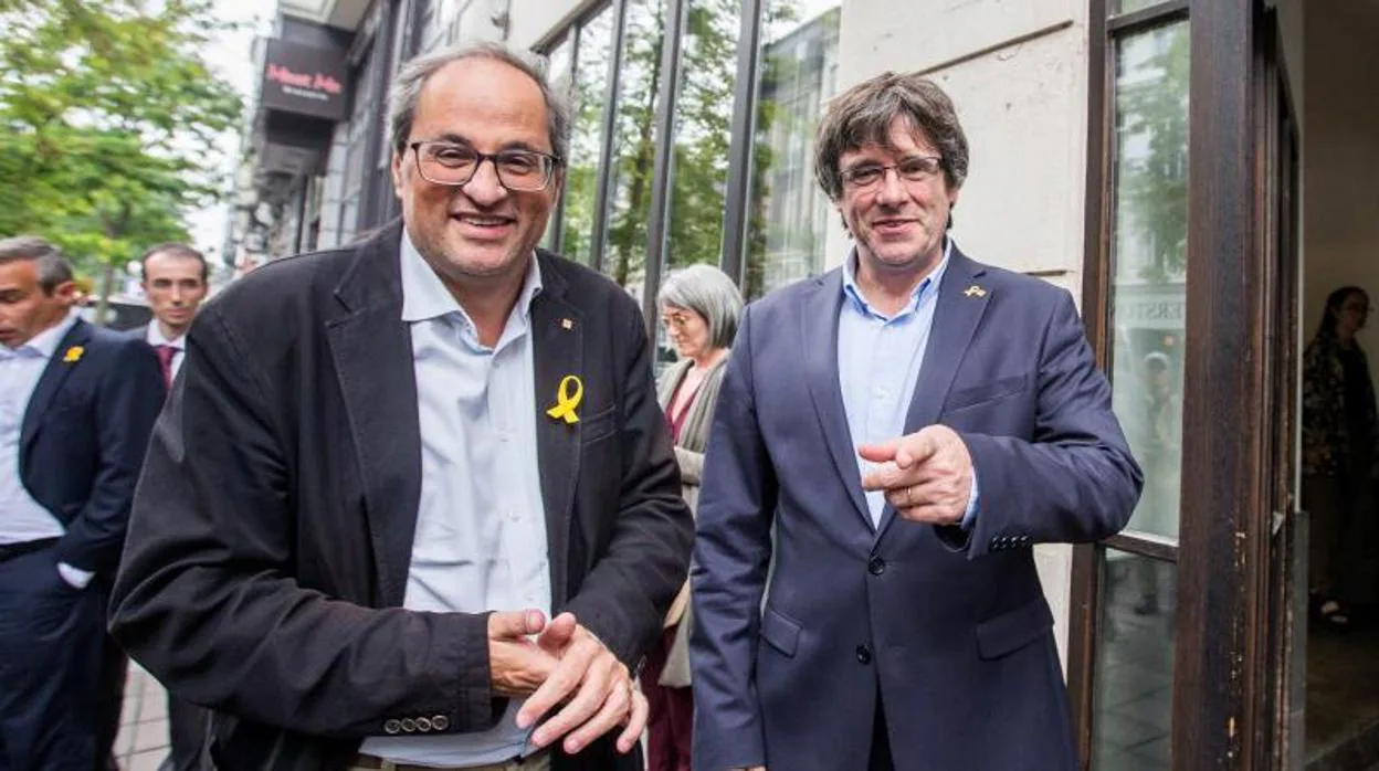 Puigdemont y Torra, en un encuentro en Bruselas