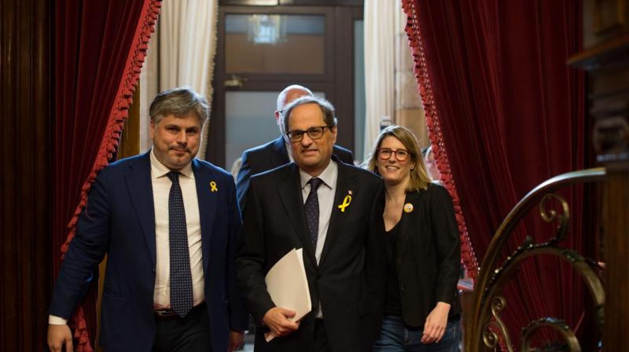 Batet y Torra, entrando en el pleno del Parlamento catalán, en mayo de este año