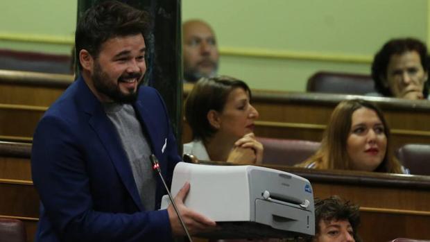 Los «numeritos» de Rufián en el Congreso cuestan casi 7.000 euros al mes