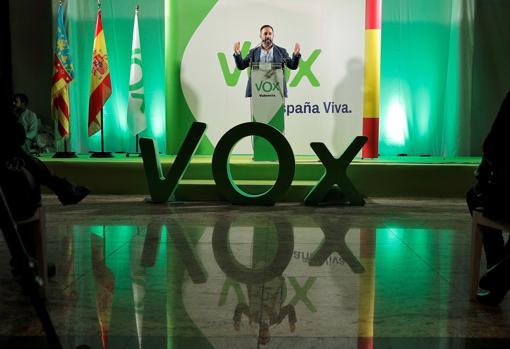 Imagen de Abascal durante un mitin de Vox en Valencia el pasado 25 de octubre