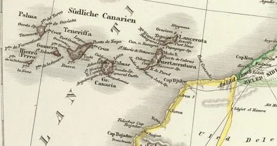 Mapa de Canarias de Heinrich (1818-1899)