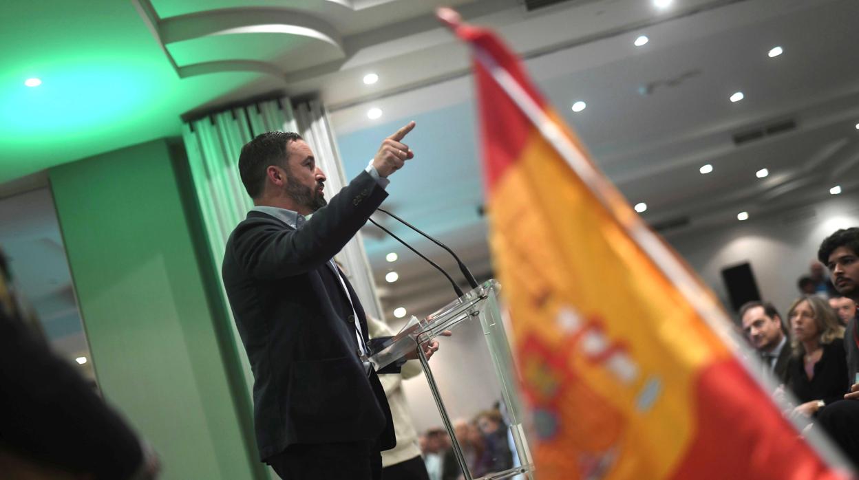 Imagen de Santiago Abascal en un mitin de Vox celebrado el pasado 20 de noviembre