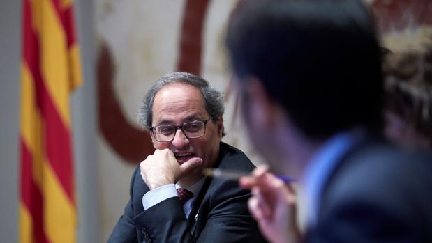 Torra, durante una reunión del gobierno catalán