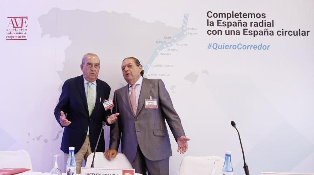 Los empresarios Federico Félix y Vicente Boluda, en una revisión del estado de ejecución del Corredor Mediterráneo