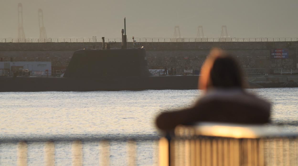 Imagen del submarino que ha atracado en Gibraltar