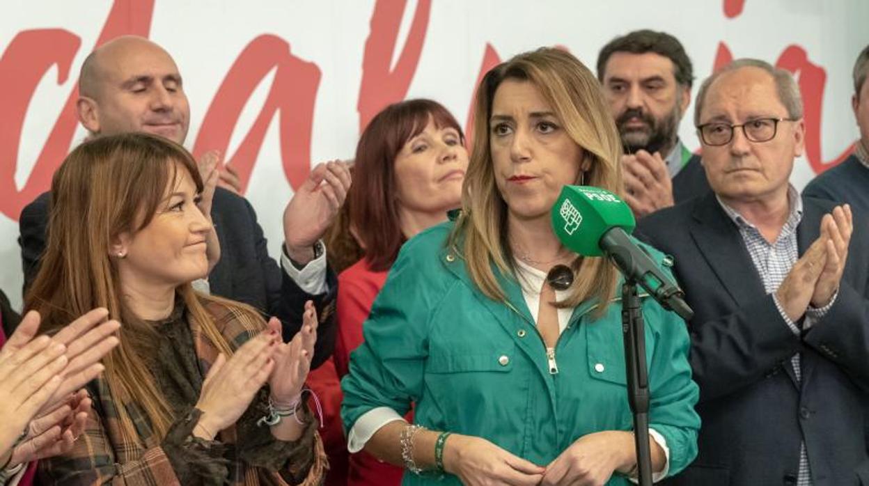 Susana Díaz tras conocer los resultados de las elecciones