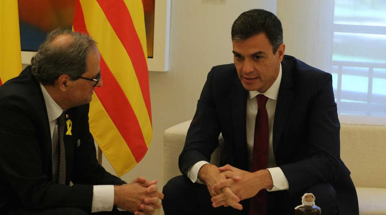 Quim Torra y Pedro Sánchez en La Moncloa