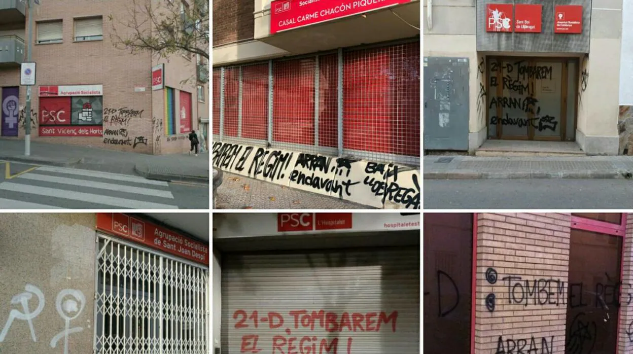 Las pintadas y las amenazas de muerte a los estudiantes constitucionalsitas en Barcelona