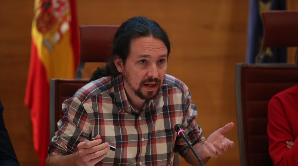 El secretario general de Podemos, Pablo Iglesias, en el Senado