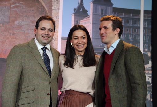 Paco Núñez, Claudia Alonso y Pablo Casado