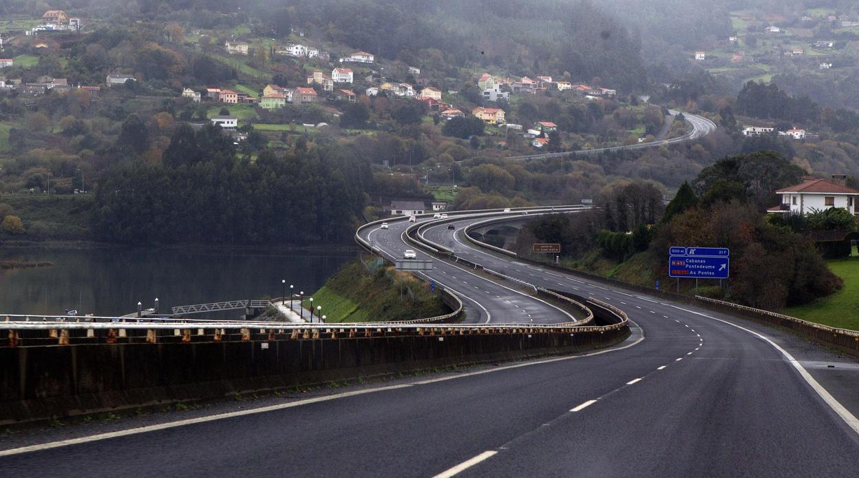 Trazado de la AP-9 entre La Coruña y Ferrol