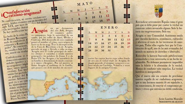 El curioso calendario con el que Lambán enseña historia a los políticos independentistas