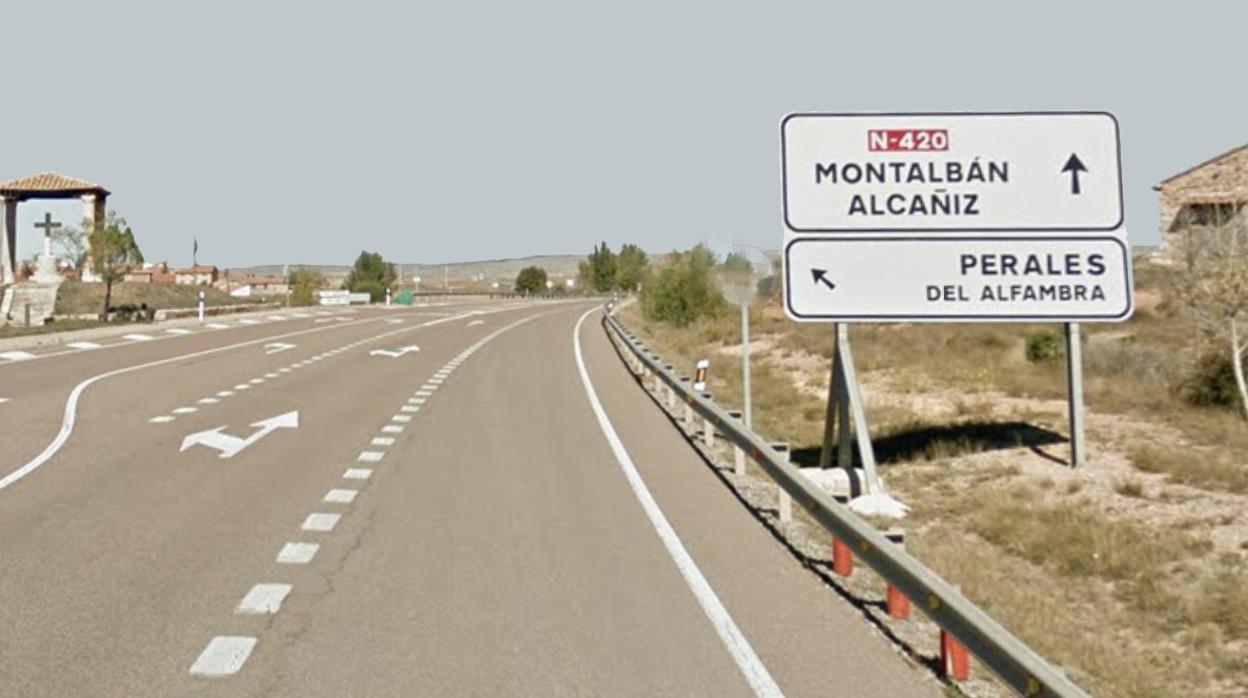 El accidente se ha producido en la N_420, a la altura de Perales de Alfambra (Teruel)