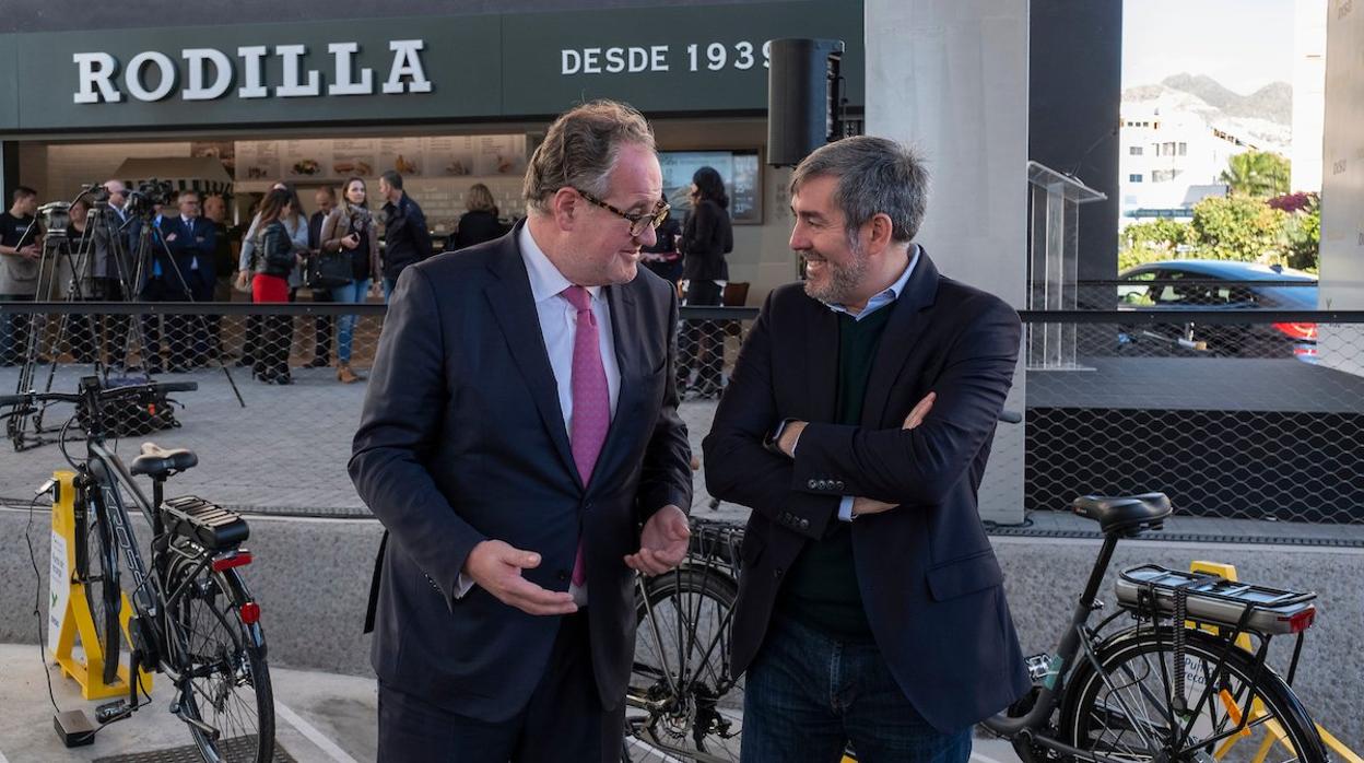 Demetrio Carceller y Fernando Clavijo, pressidente de Canarias, este mes de enero