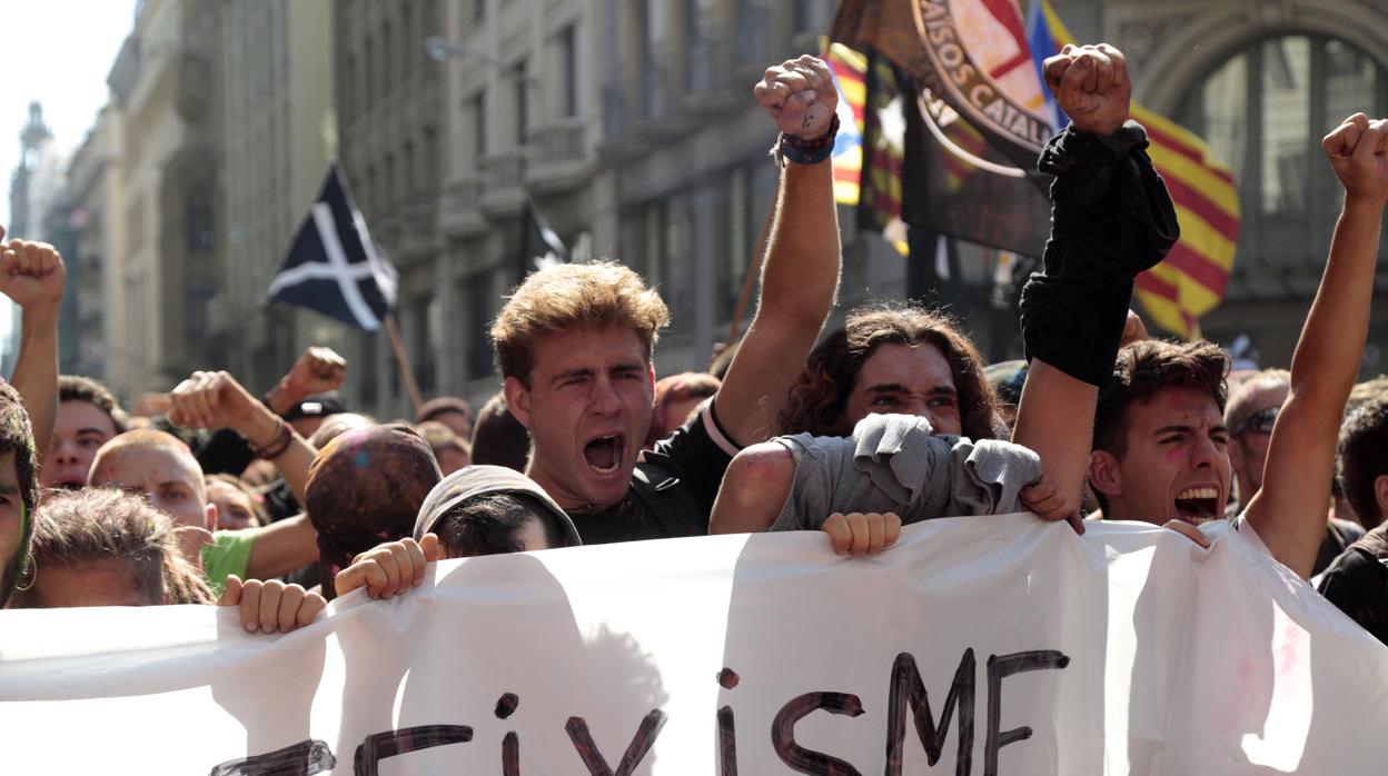 Un grupo de independentistas intentó boicotear el 29 de septiembre una manifestación de Juspol