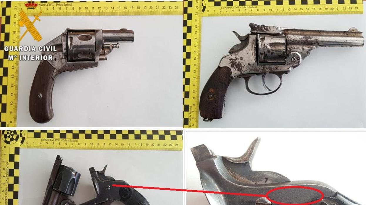 Imagen de las armas intervenidas por la Guardia Civil