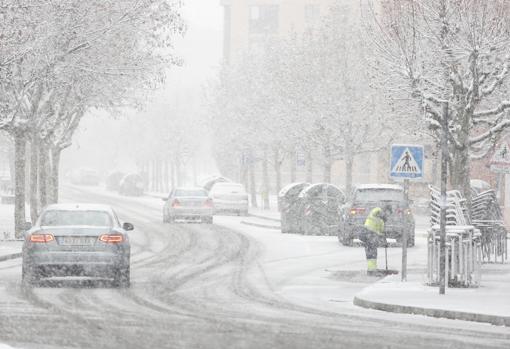 Nevada en la capital leonesa